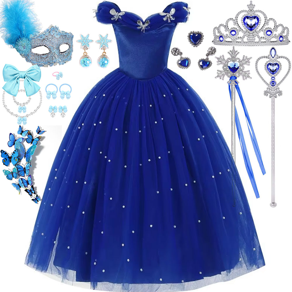 Ornament Ball Set - Disney Assepoester Prinses Dezelfde cosplay-stijl Donkerblauw